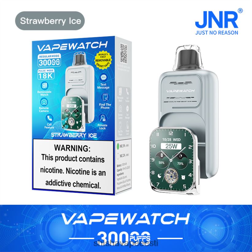 JNR vape käekell 46D0TL10 maasikajää JNR vape nicotine content